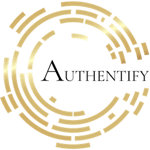 Authentify_Logo_Gold with black on Trans 250px-close copy